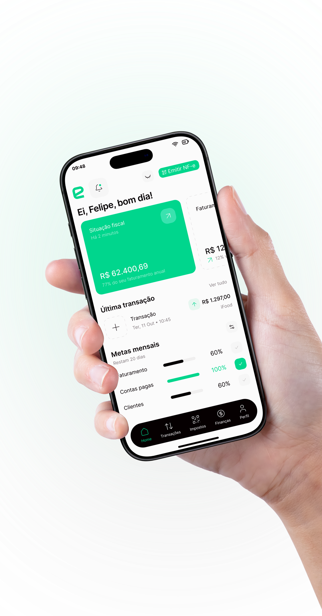 App Ei, Conta no iPhone